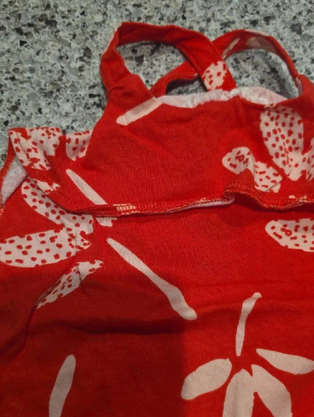 Carter's Red Floral Tank-Style Baby Bodysuit